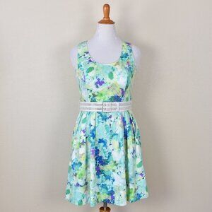 Calvin Klein Floral Fit and Flare Belted Dress 10